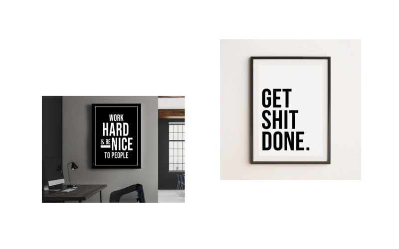 Tranh canvas slogan động lực sốc và hài hước